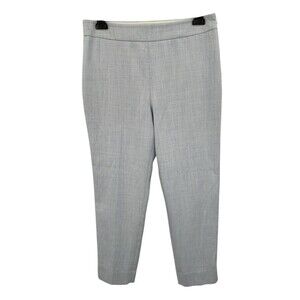 Talbots Chatham Dress Pants 12 Blue White Ankle Textured Side Zip Modern Stretch